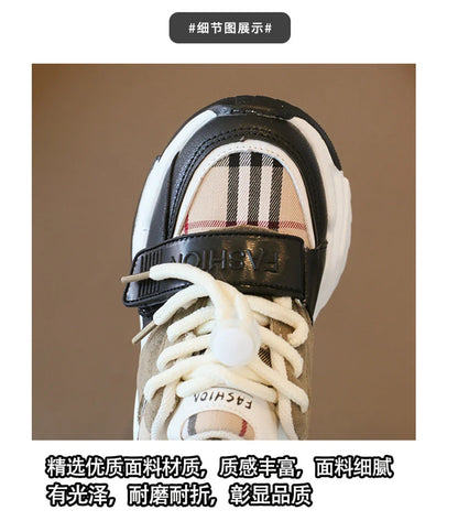 Chaussures de sport pour enfants garçons et filles, nouvelles baskets rétro d'automne, chaussures de tennis pour enfants et adolescents, chaussures de course décontractées à carreaux pour étudiants