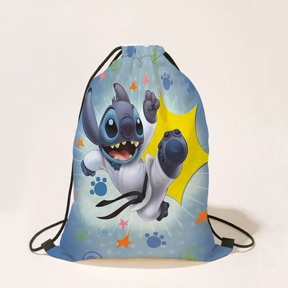 Stitch Drawstring Bags Children Backpack Anime Travel Storage Bag Kids Boys Girls Casual Swim Portable Backpack Christmare Gifts