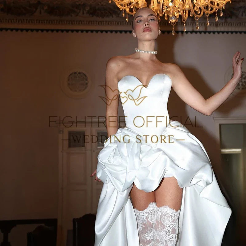 Eightree Robes de mariée modernes 2025, robes de mariée ligne A, robes de mariée bustier cœur asymétriques, robes glamour Vestidos De Novia personnalisées