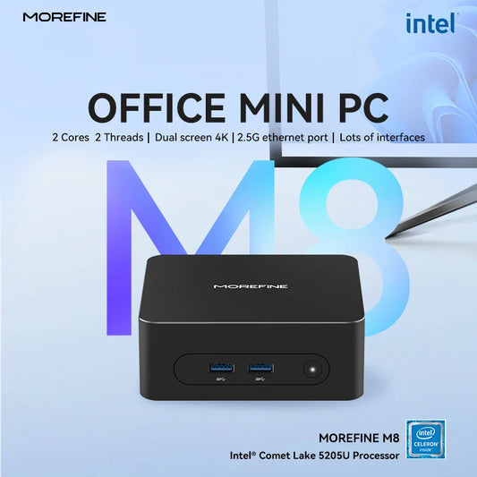 MOREFINE M8 Mini PC Intel 5205U Windows11Pro(Up to 1.9GHz)Laptop  Desktop Computers 16G RAM 512G SSD Support 4K@60 WiFi 5/BT 5.1