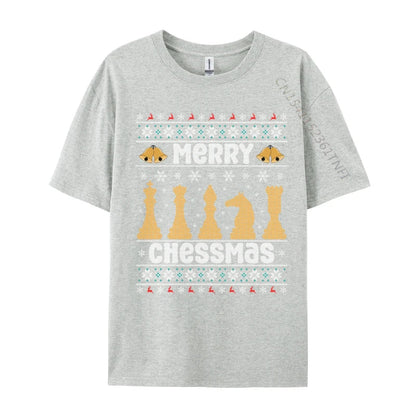 Merry Chessmas Ugly Chess Player Christmas T-Shirts Retro Boy Top T-Shirts Crewneck Combed Cotton Tops Shirt Tops & Tees Casual