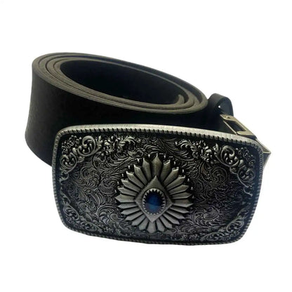 T-DISOM Men's Fashion Belt Buckle Tribal Ethnic Style Design Retro Embossing Western Cowboys Accessory