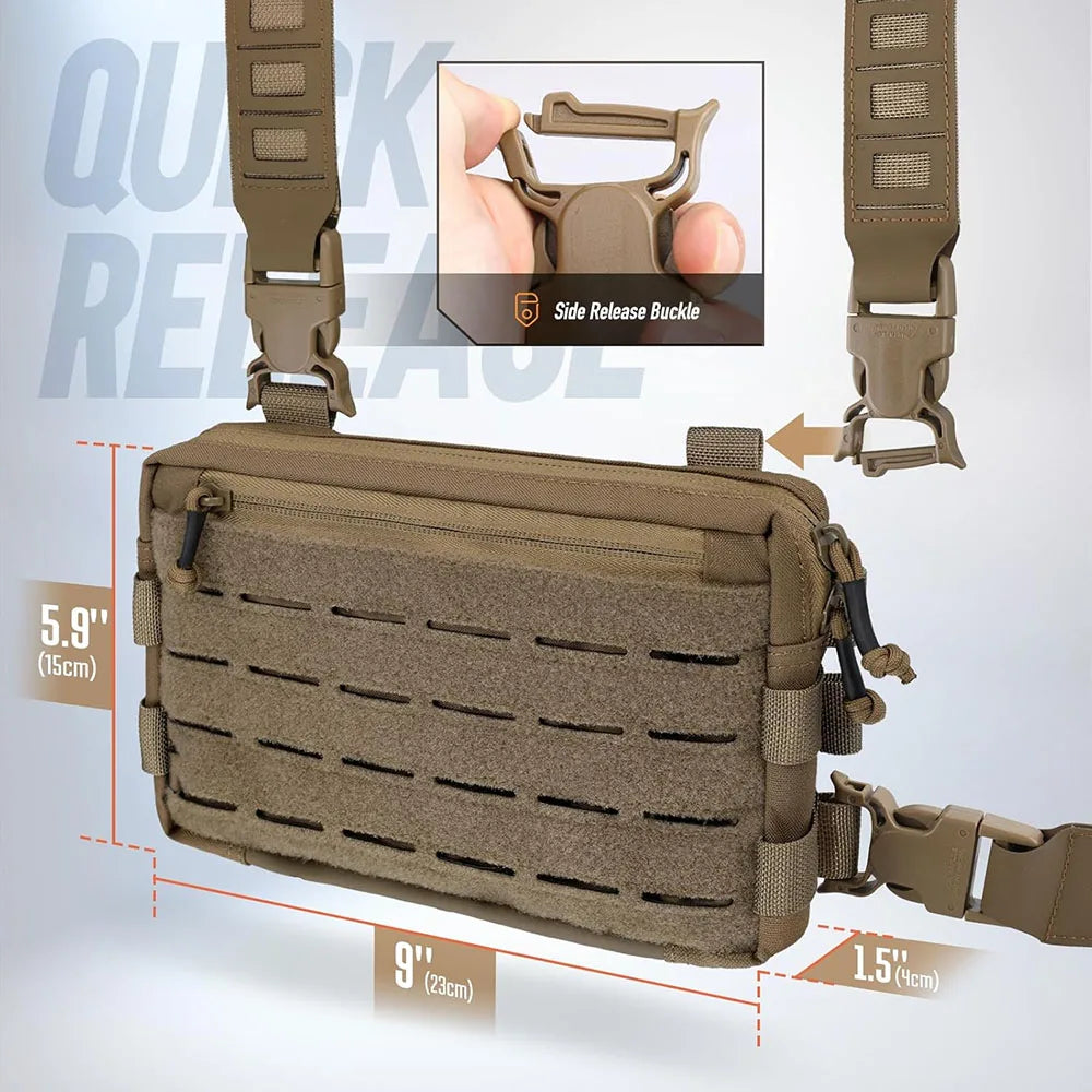 Tactical Chest Bag, Camping, Hunting, Fishing, Travel Backpack, Molle Vest, EDC Front Pouch, Outdoor Reconnaissance Kit, Waist Shoulder Bags