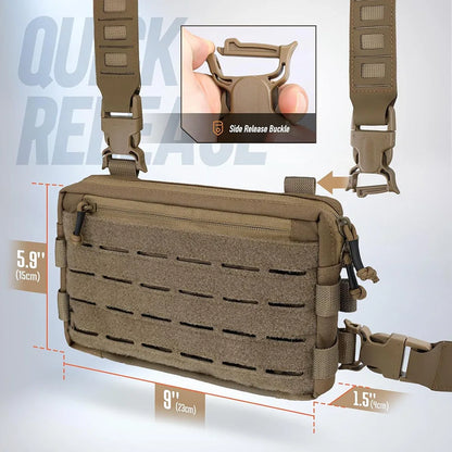 Tactical Chest Bag, Camping, Hunting, Fishing, Travel Backpack, Molle Vest, EDC Front Pouch, Outdoor Reconnaissance Kit, Waist Shoulder Bags