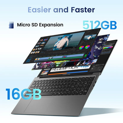 Teclast F17Plus Laptop 17.3 inch, 16GB RAM 512GB SSD, Intel N95, Windows 11 Pro Notebook, 180° Flip Laptops Computer, Backlit Keyboard, mini-HDMI，USB 3.2x3