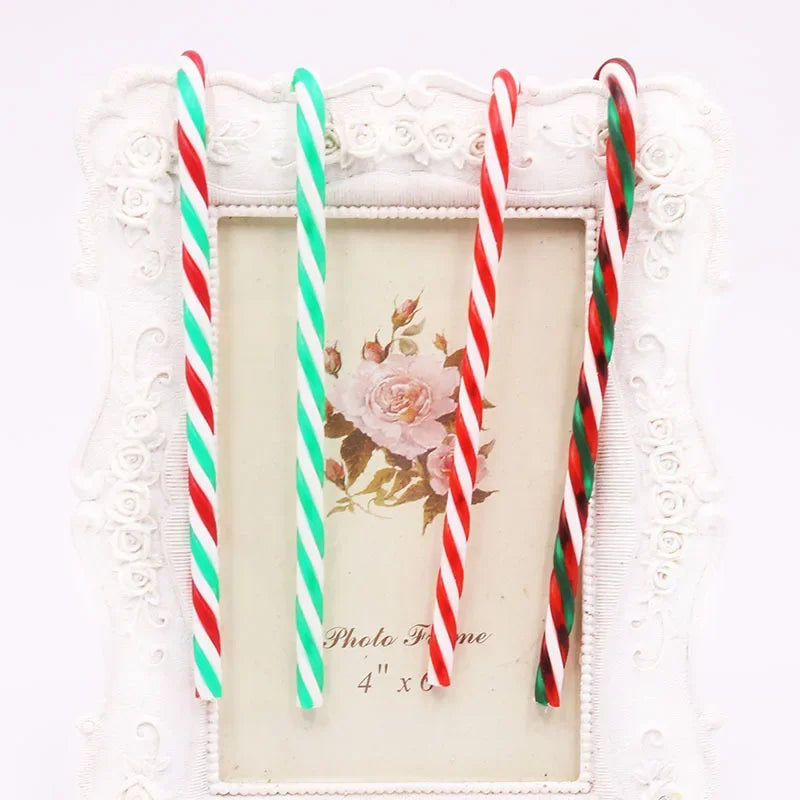 Cannes à bonbons de Noël en acrylique, pendentif béquille torsadé pour arbre de Noël, décorations de Noël pour le Nouvel An, ornements, cadeaux