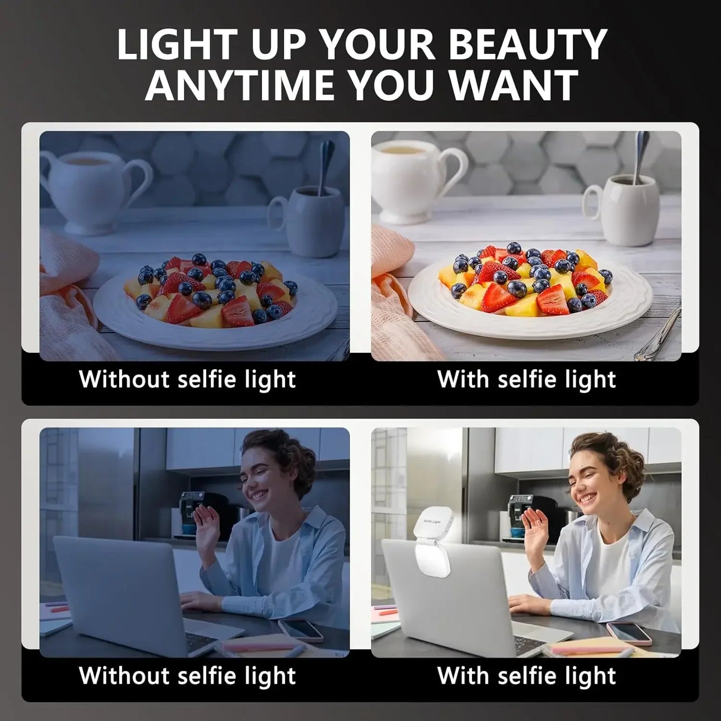 Lumière à selfie magnétique pour iPhone 360 MagSafe °   Anneau lumineux LED avec miroir parfait pour les selfie et les vlog