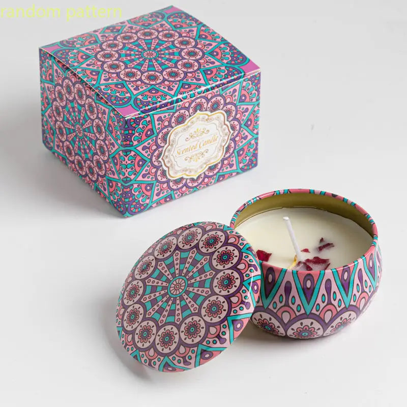 Bougies parfumées Osmanthus Gardenia avec pétales, petites bougies parfumées romantiques pour cadeaux d'anniversaire de filles, aromathérapie pour la maison
