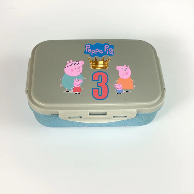 Peppa Pig  Lunch Box  Food Storage Containers Kids School Picnic Lunchbox Office Dinner Case Birthday Christmas Gift