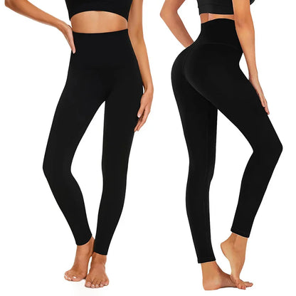 Leggings d'hiver chauds pour femmes, pantalons thermiques, collants polaires, pantalons doublés de chaussettes, collants en velours, effet peau, leggings en laine taille haute