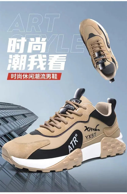New Lightweight Casual Shoes for Men, Breathable Running Sneakers with Thick Sole for Spring Autumn Sports Walking Tennis Shoes