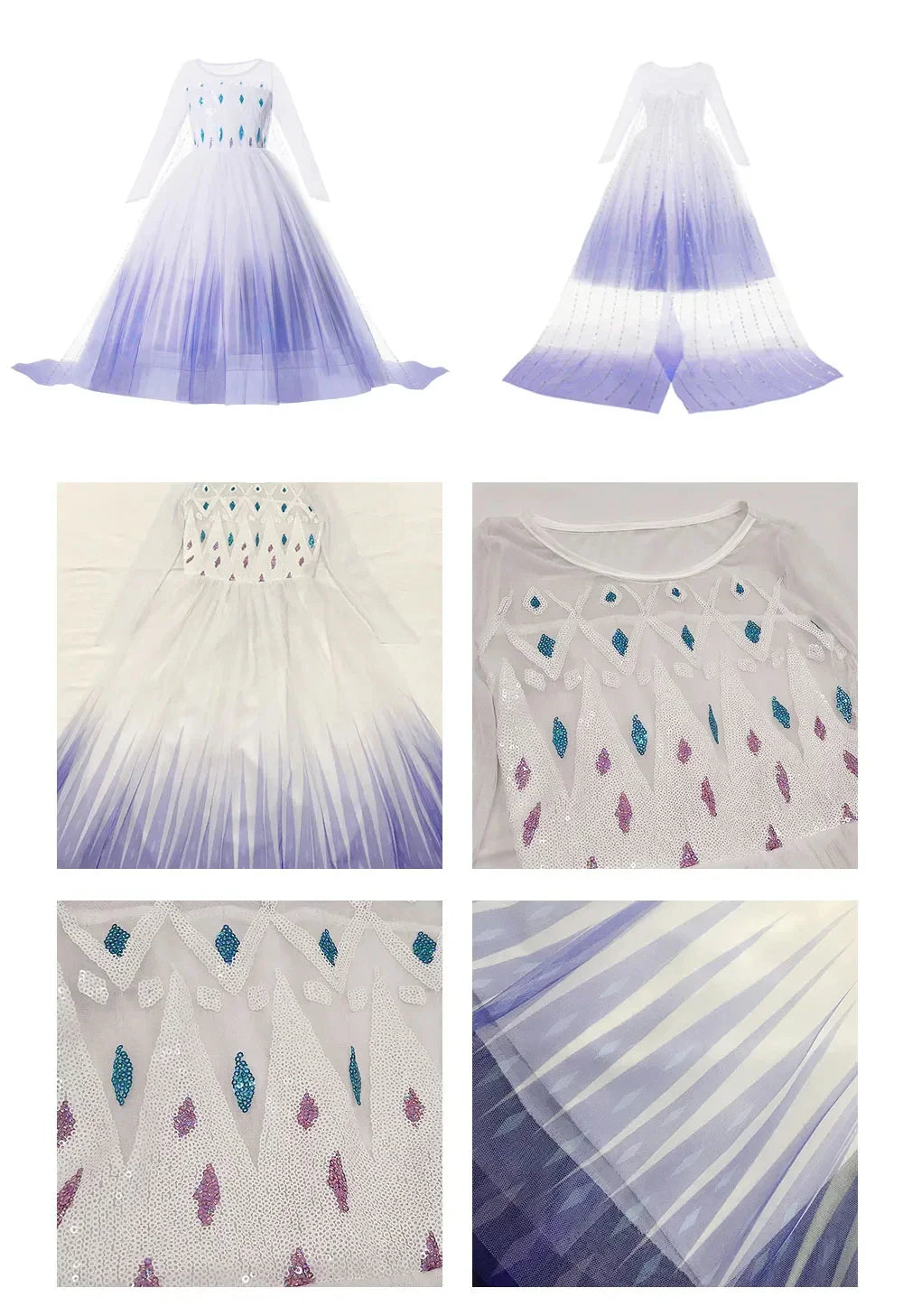 Snow Queen Girls Dress Princess Anna Elsa 2 Dresses Kids Fancy Children Vestidos Birthday Carnival Fancy Party Disguise