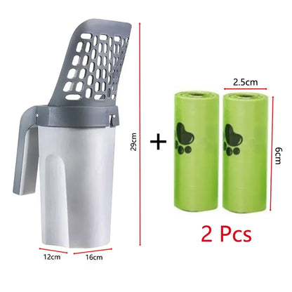 All-in-one cat litter scoop, for pet filter, clean toilet, lazy person's waste picker, cat litter box, accessory, pet products