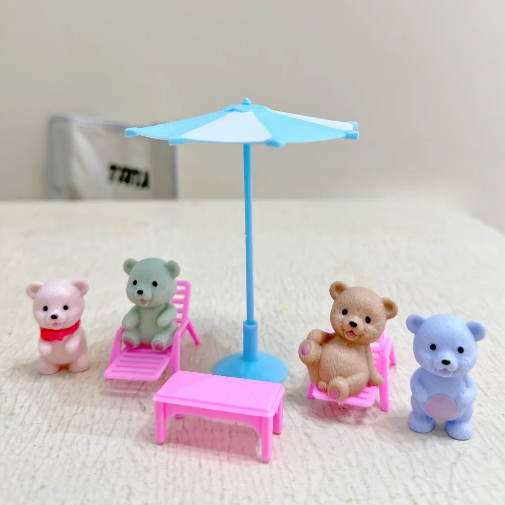 Maison de jeu pour enfants, jouets pour animaux de compagnie, ours en peluche, salles de bains pour animaux de compagnie, jouets familiaux, jouets de scène pour petites filles, cadeaux pour enfants