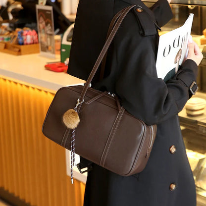 Sacs à bandoulière en cuir véritable de vache pour femmes, sacs à main de luxe de styliste de mode pour dames, sac à main rétro en cuir de vache Boston pour les déplacements