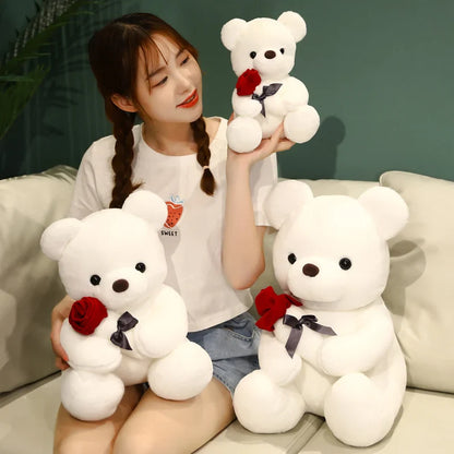 Jouet en peluche ours Rose, peluches douces pour la maison, canapé, oreiller, ornement, cadeaux pour enfants, cadeaux de saint-valentin, décorations de fête de mariage