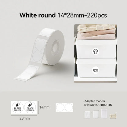 Niimbot White/Cable/Round/Transparent Thermal Label Adhesive Sticker Waterproof UV Paper For D11 D110 Mini Printer Label Maker