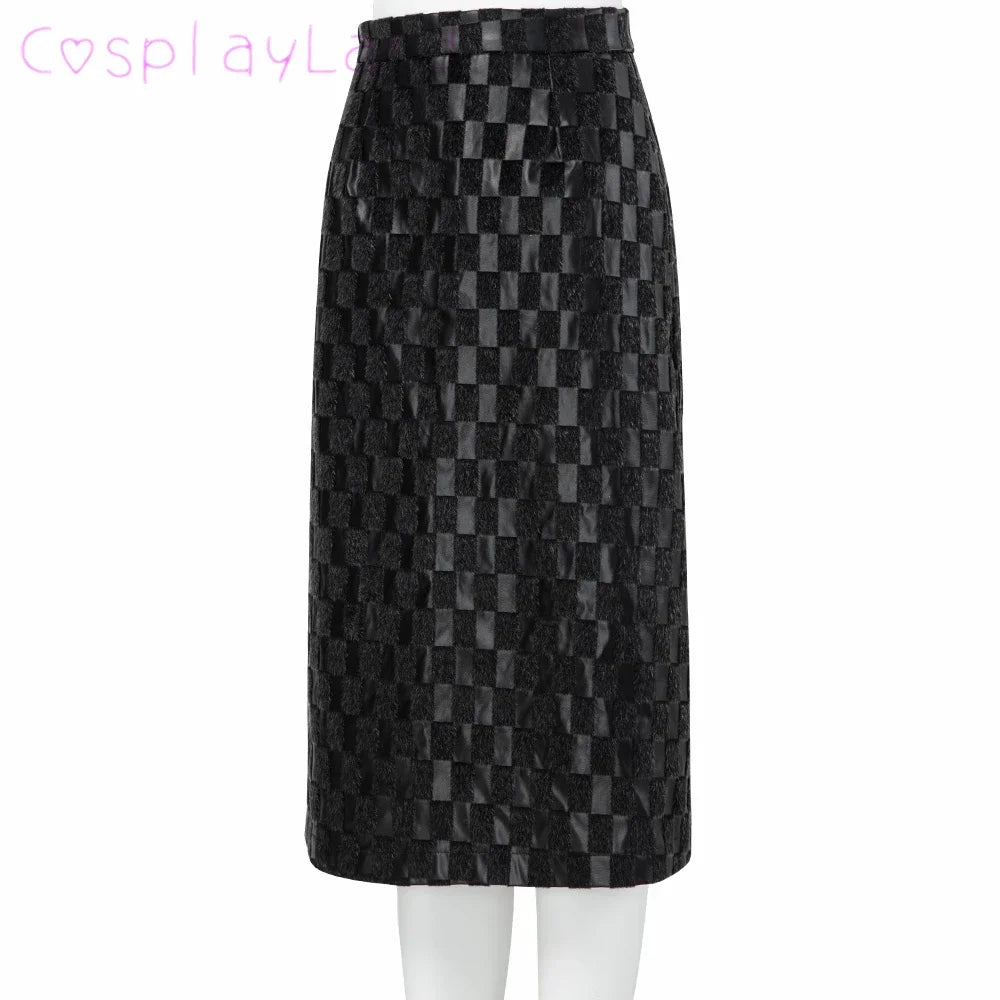 Cruella Costume Halloween Evil Queen Cosplay Outfit Black Fashion Lady Dresses Fancy Emma Formal Suit Jacket Skirt Gloves