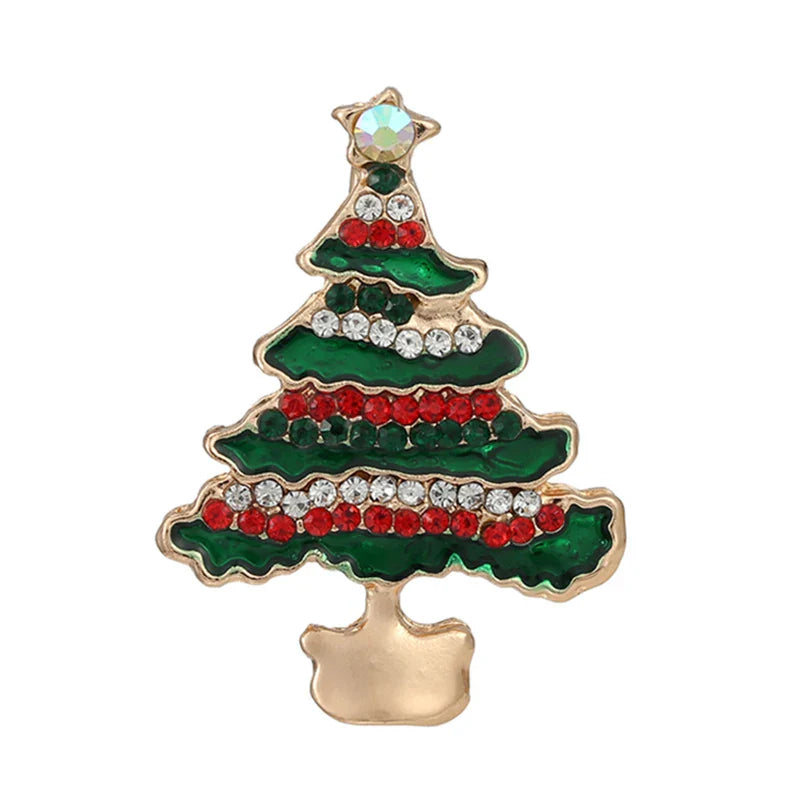 Christmas Brooches for Men and Women, Santa Claus Hat, Gloves, Bells, Socks, Rhinestone Suit, Metal Brooches, Badges, New Year Gift, 2022