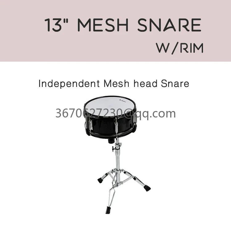 Drum 13*5" Dual Zone Mesh Head Wooden Drum Pad for Electronic Drum