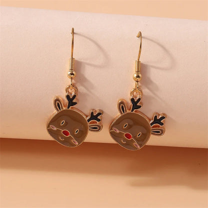 Fashion Merry Christmas Tree Deer Snowflake Santa Claus Drop Earrings for Women Girls New Year Party Festival Jewelry Gifts