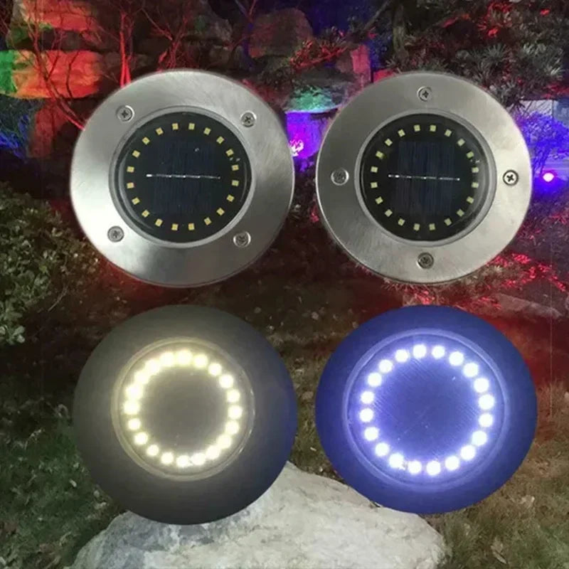 1/4/8 pièces lumières solaires extérieures 8/20LED s disque lampe souterraine projecteur enterré lumière solaire pour la maison jardin pelouse cour décoration