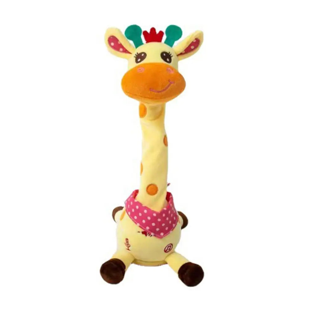 Electric Singing Dancing Giraffe Toy With Light & Voice Recording, Swing Motion Interactive Plush Animal For Kids Gift
