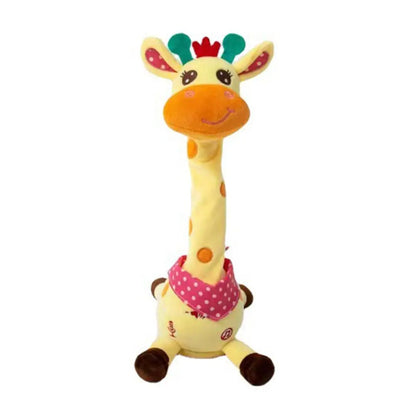 Electric Singing Dancing Giraffe Toy With Light & Voice Recording, Swing Motion Interactive Plush Animal For Kids Gift