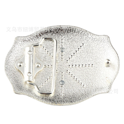 Boucle de ceinture avec lettres de A à Z, accessoires en alliage doré, style denim occidental