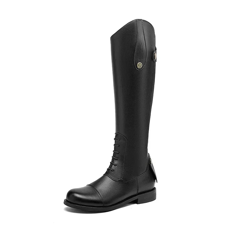 Bottes d'équitation 2025 en cuir, bottes longues, équipement d'équitation, chaussures ultra-résistantes et antidérapantes