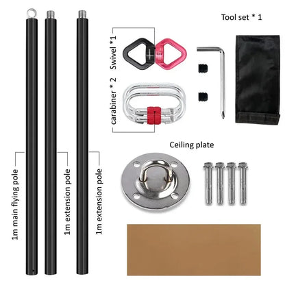 Poteau volant aérien de 3m, Suspension Portable, Tube de Fitness trapèze, poteau de danse rotatif en acier et Silicone, équipement de gymnastique pour la maison