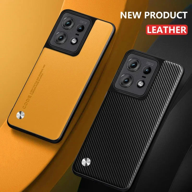 Leather Case for Motorola Moto Edge 50 Pro Luxury Carbon Fiber Matte Silicone Protection Phone Cover MotorolaEdge50Pro Coque