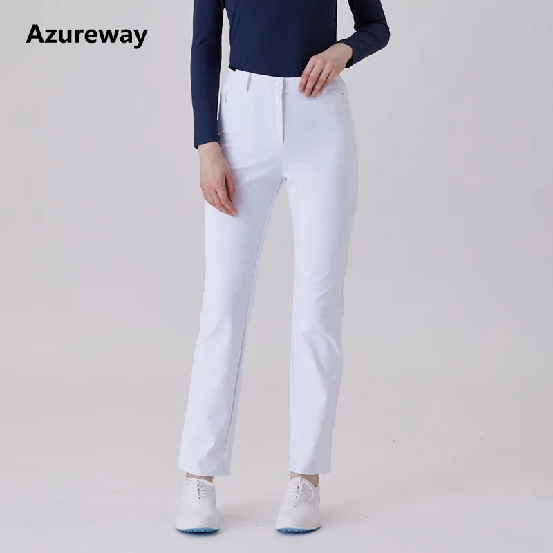AW Golf Women's Simple Polo Shirt Long-sleeved T-shirt Quick-drying Breathable Sports Jersey Spring Autumn Golf Clothing Suit