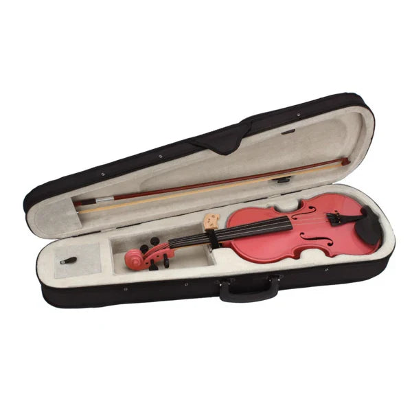 Nouveau Violon acoustique 1/4 avec étui, colophane rose