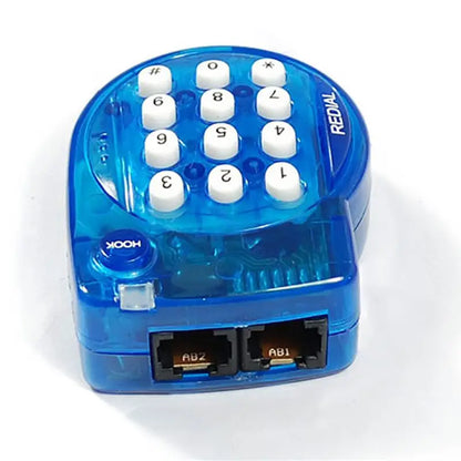 Mini téléphone fixe filaire Portable, avec casque, cadran à bouton, réposition rapide, petit téléphone pour conférence de bureau, bleu