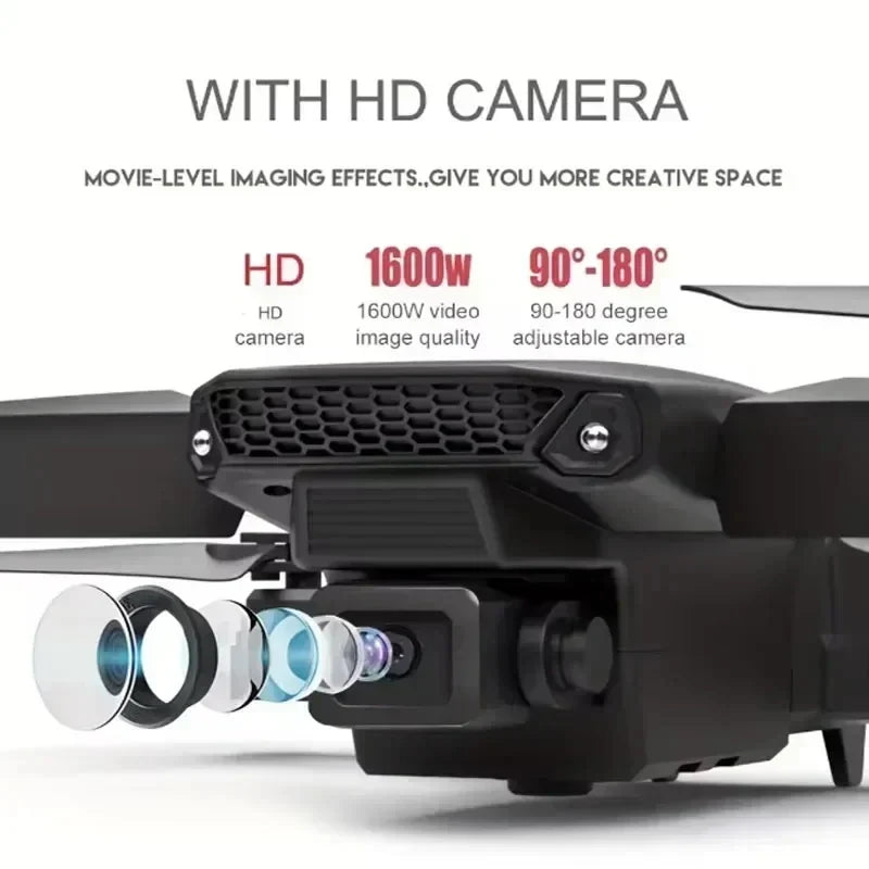 Drone professionnel E88 4K avec caméra grand angle HD 1080P, WiFi, FPV, recommandé de tenir un importateur RC pliable, hélicoptère quadrirotor, jouets pour enfants