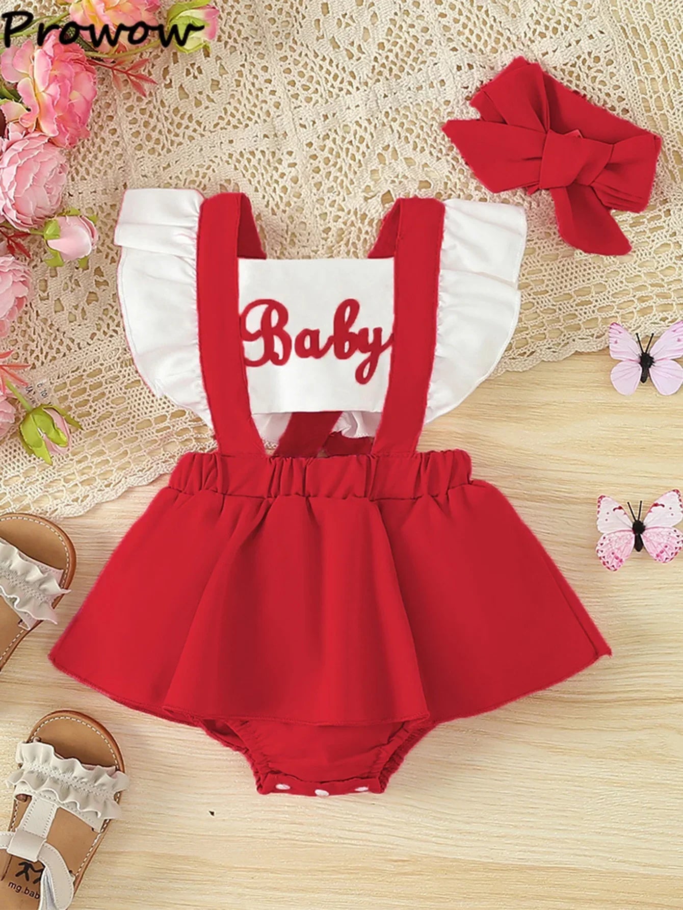 Vêtements bébé fille Prowow été lettre imprimée patchwork dos nu combinaison robe pour nourrissons nouveau-nés barboteuses robe