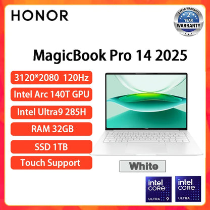 Honor MagicBook Pro 14 Laptop AI Thin Notebook 14.6-inch U5-225H U9-285H 16G/32G 1T 3.1K Screen 92Wh