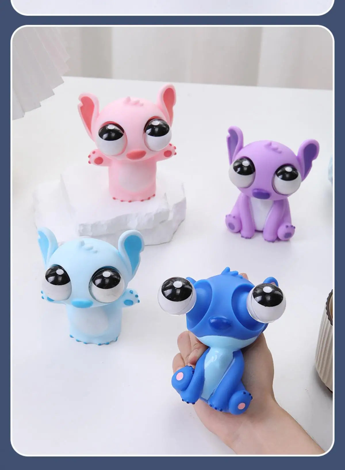 New Stitch Squishy Stress Relief Toy Pop Out Eye Funny Fidget Sensory Toy for Adults Kids Anxiety Relief Desk Decor Funny Gift