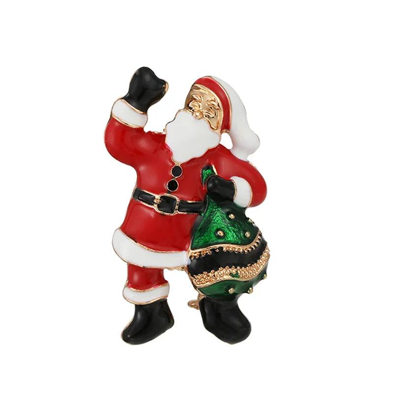 Christmas Brooches for Men and Women, Santa Claus Hat, Gloves, Bells, Socks, Rhinestone Suit, Metal Brooches, Badges, New Year Gift, 2022