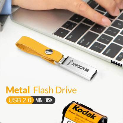 100% Original KODAK Mini metal 32GB 64GB 128GB USB Flash Drive lanyard for keys pen drive USB2.0 thumb drive