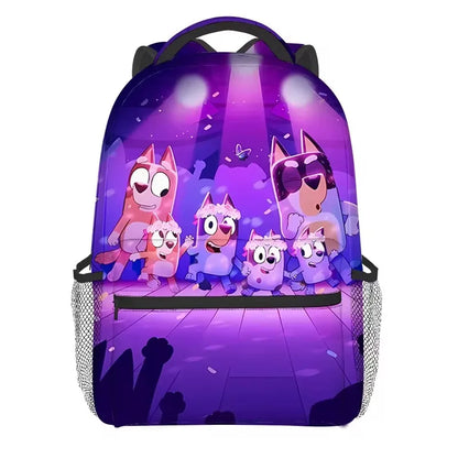 2024 New Bluey Animation Peripheral Children'S Outdoor Storage Bag Printed Backpack School Student Large Capacity Travel Bag