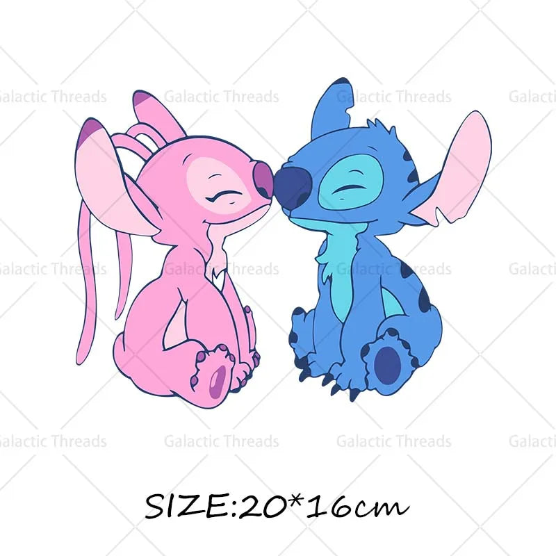 Stitch Lilo Iron on Decals Heat Press Patches Thermal Transfer Stickers for Clothes DIY Ironing Prints