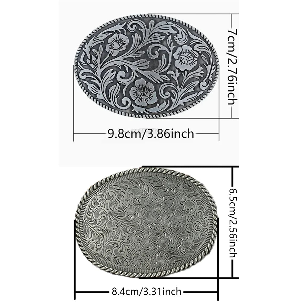 1 oval flower green leaf thread buckle for various belt styles
