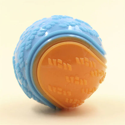 Interactive dog toys, soft TPR pet tooth cleaning toys, bite resistance, squeaky ball
