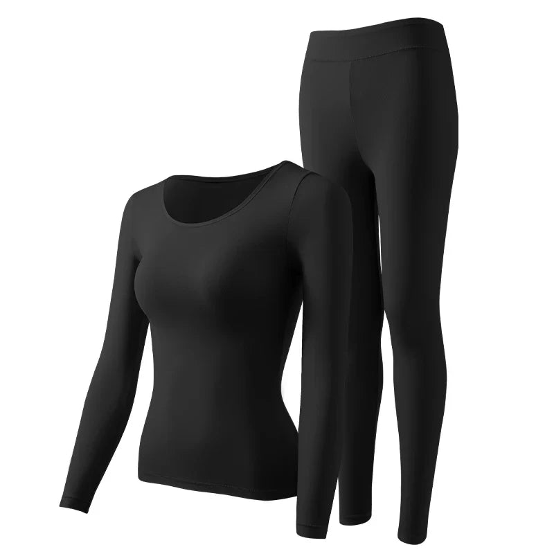 Chemises de soins de la peau à l'acide hyaluronique, appairage thermique d'hiver, sous-vêtements Ultra-fins à manches longues à haute élasticité, ensembles de couches de Base pour femmes