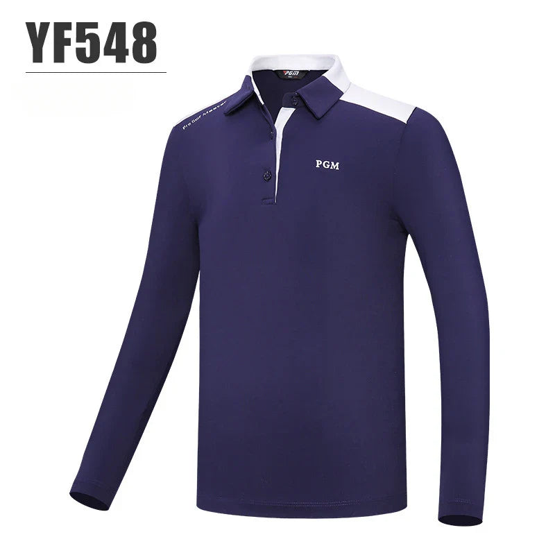 PGM Girls Golf Long Sleeve T Shirts Golf Wear for Kids Comfortable Skin Friendly Sports Fabric Children's Clothing YF548