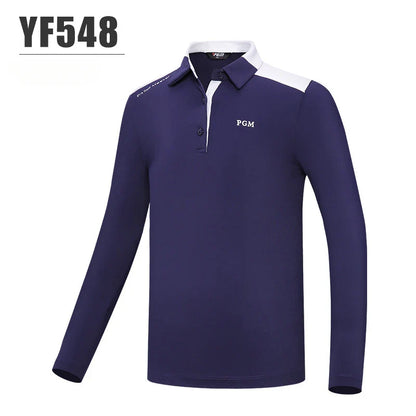 PGM Girls Golf Long Sleeve T Shirts Golf Wear for Kids Comfortable Skin Friendly Sports Fabric Children's Clothing YF548