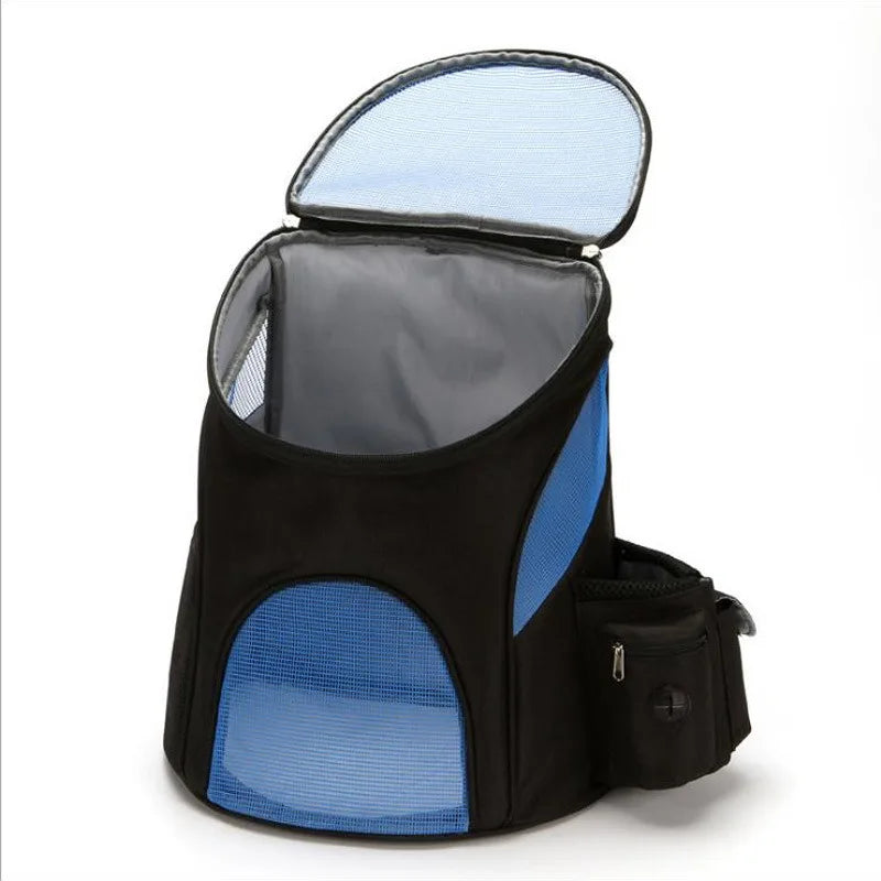 Sac à dos pliable pour animaux de compagnie, portable, pour sortir, en maille respirante, avec poche latérale, pour chat et chien