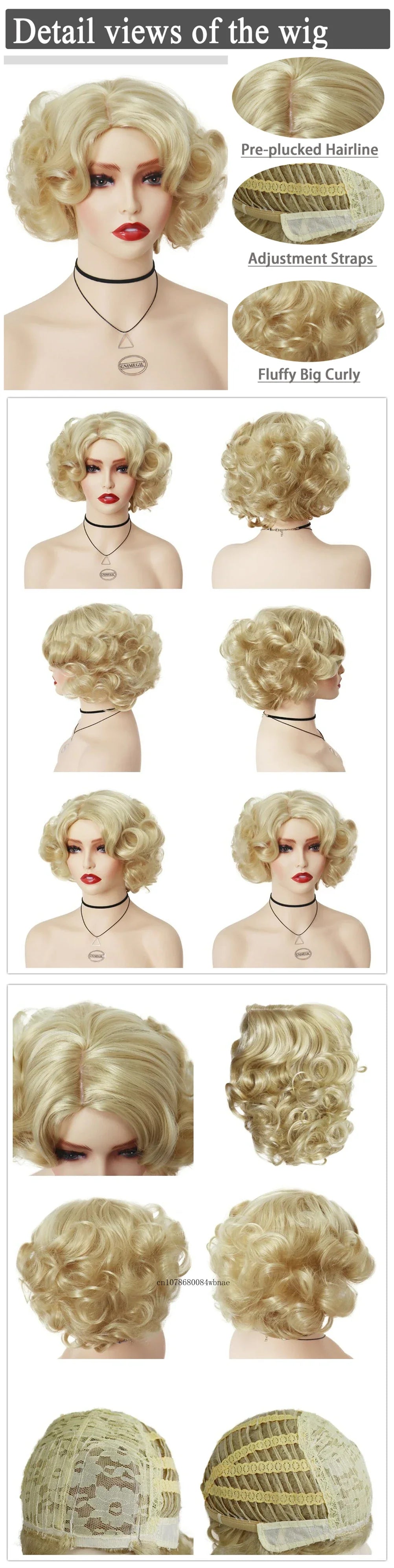Synthetic Hair Pink Short Curly Wig for Women Big Wavy 80s Cosplay Wigs Halloween Costume Harajuku Anime Wig Natural Looking